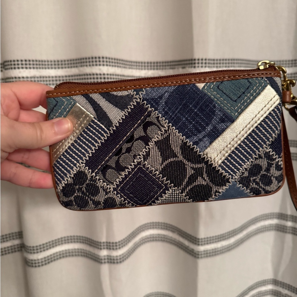 Coach Denim Patchwork Wristlet - image 3